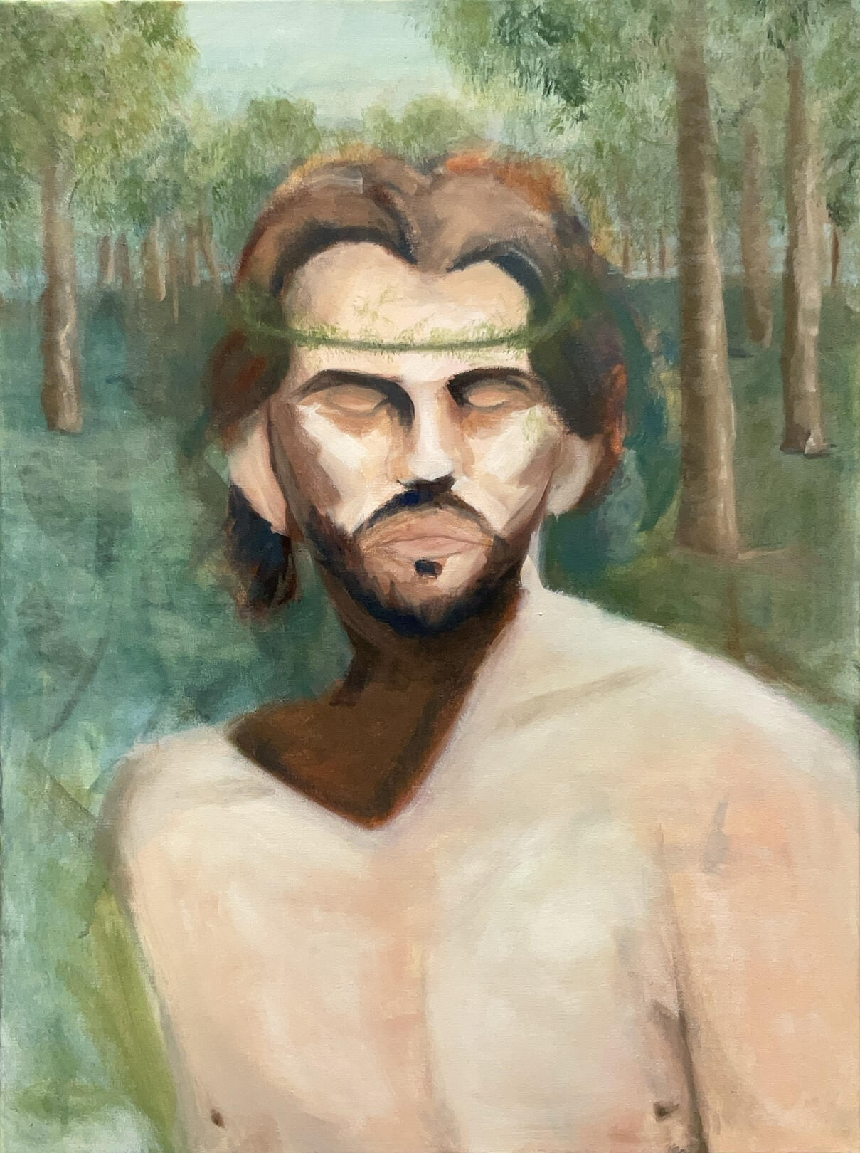 Study with a narrative. Oil on canvas, 20&quot;x24&quot;. From life and imagination.