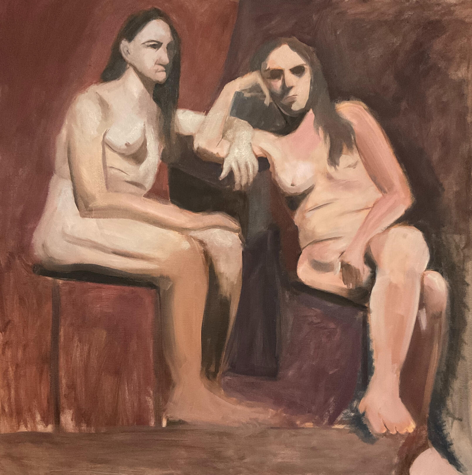 Interactive figure study. Oil on canvas, 24&quot;x24&quot;. From life.