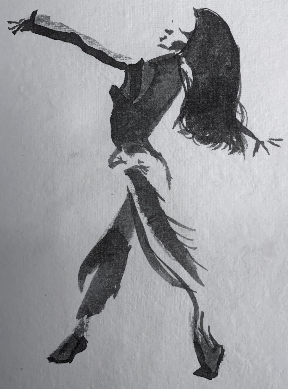 India ink on recycled paper, 5&quot;x7&quot;, 10 minutes. From photo reference.